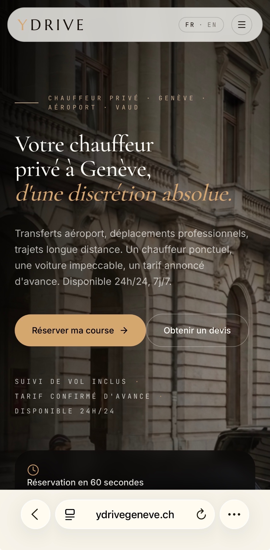 Site YDRIVE — page d'accueil